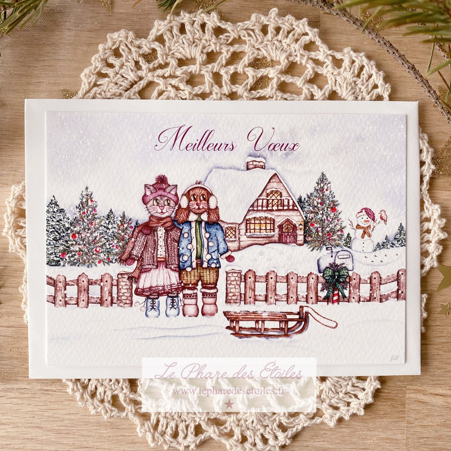 Un Amour à Noël | Carte de Vœux + Enveloppe