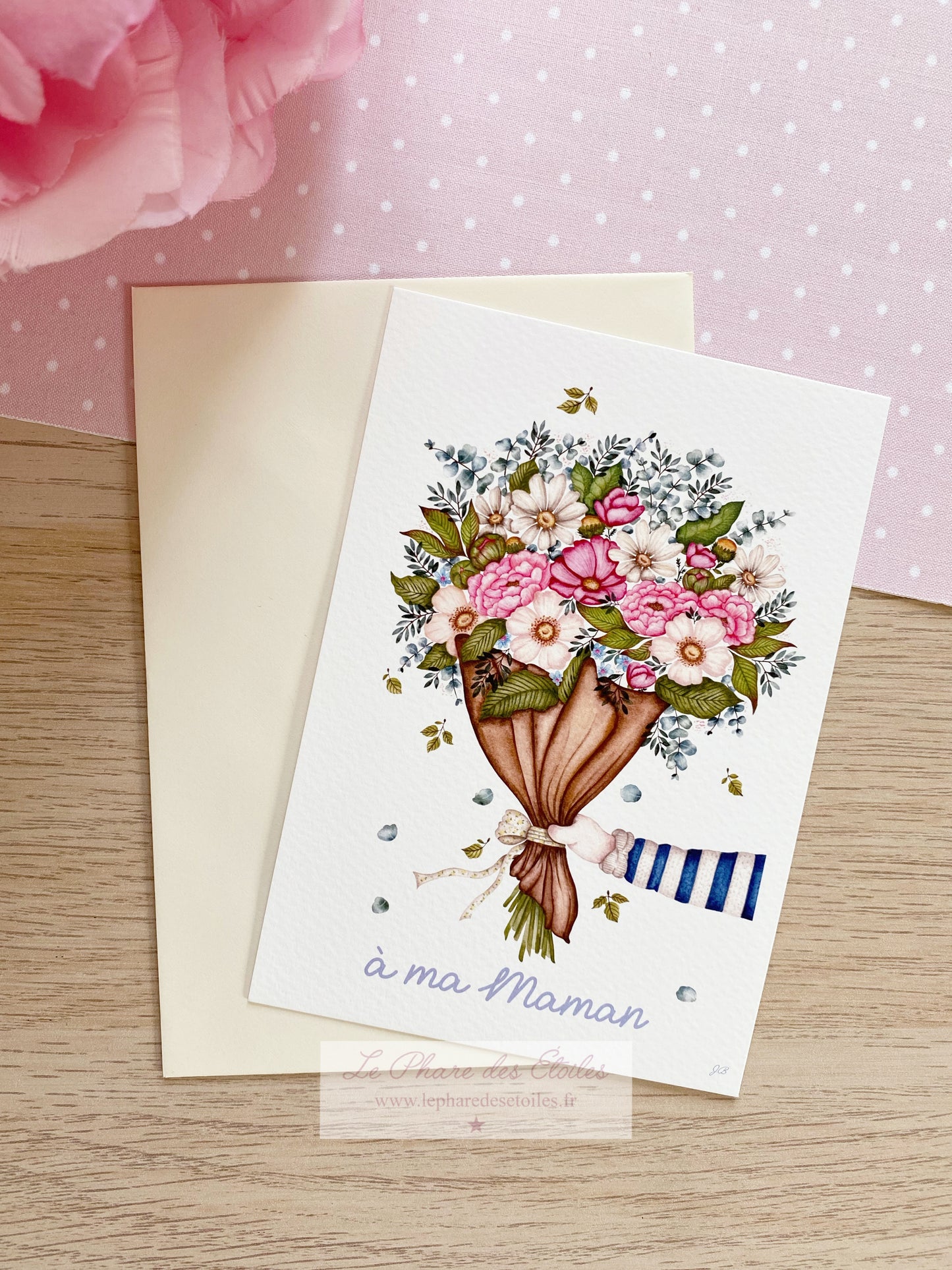carte illustrée à l'aquarelle bonne fête maman www.lephardesetoiles.fr