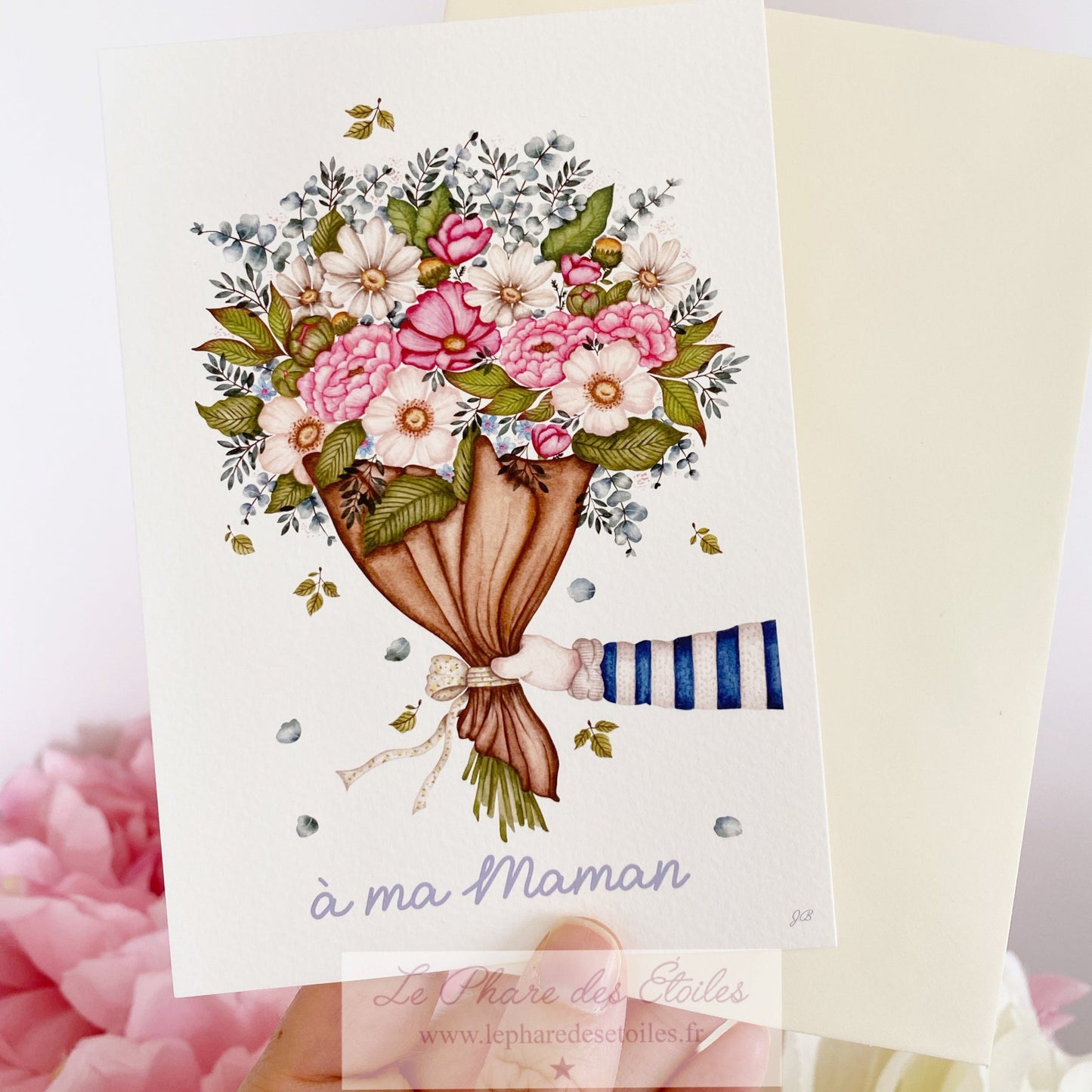 carte illustrée à l'aquarelle bonne fête maman www.lephardesetoiles.fr