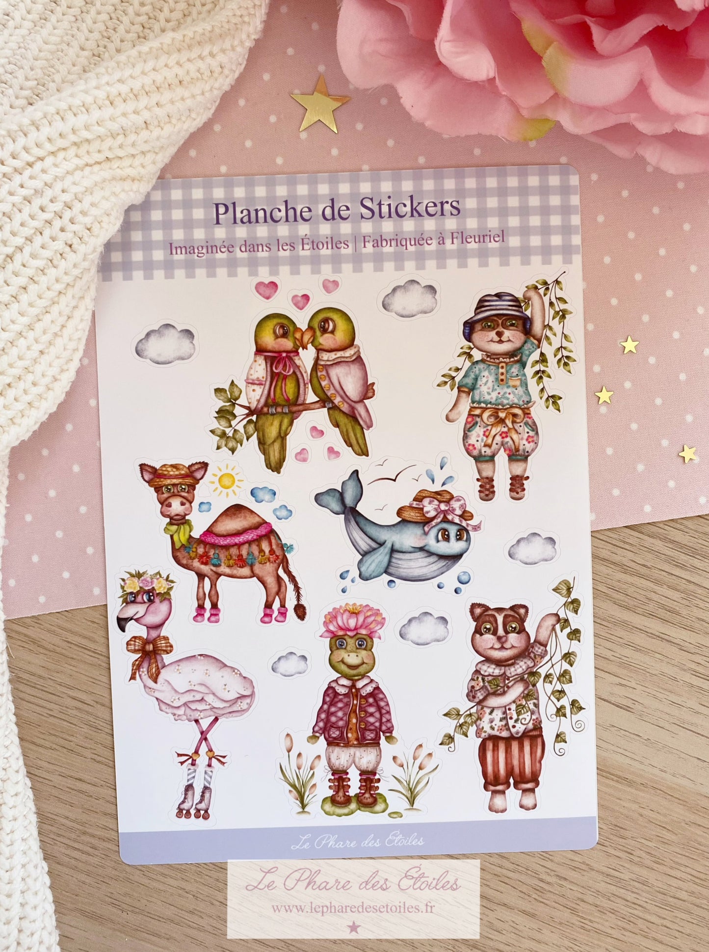 planche de stickers, papeterie www.lepharedesetoiles.fr