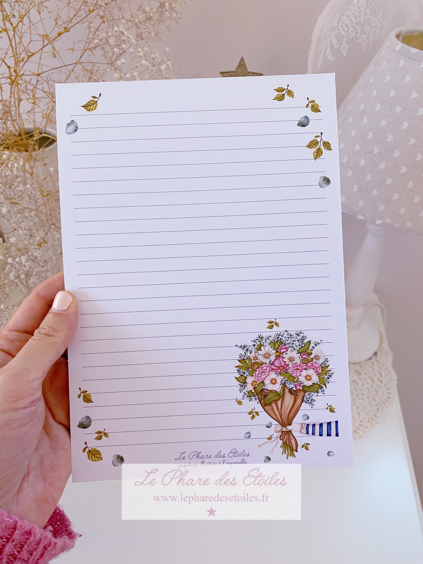 Bouquet de Printemps | Bloc-Notes A5 - Papier à Lettres