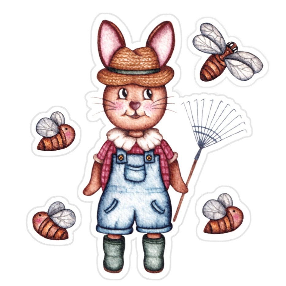 Célestin avec ses Abeilles | Magnet Illustré