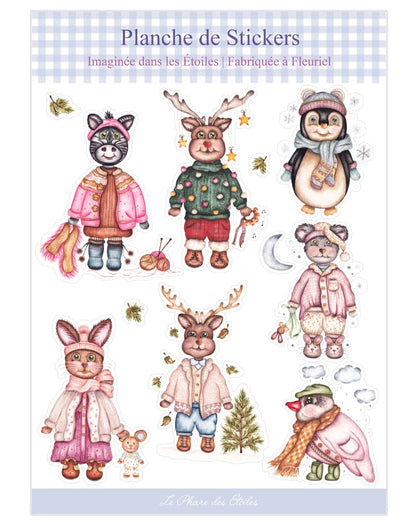 Un Jour d'Hiver | Planche de 10 Stickers
