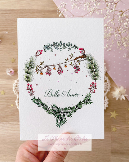 Couronne d'Hiver | Carte de Vœux + Enveloppe