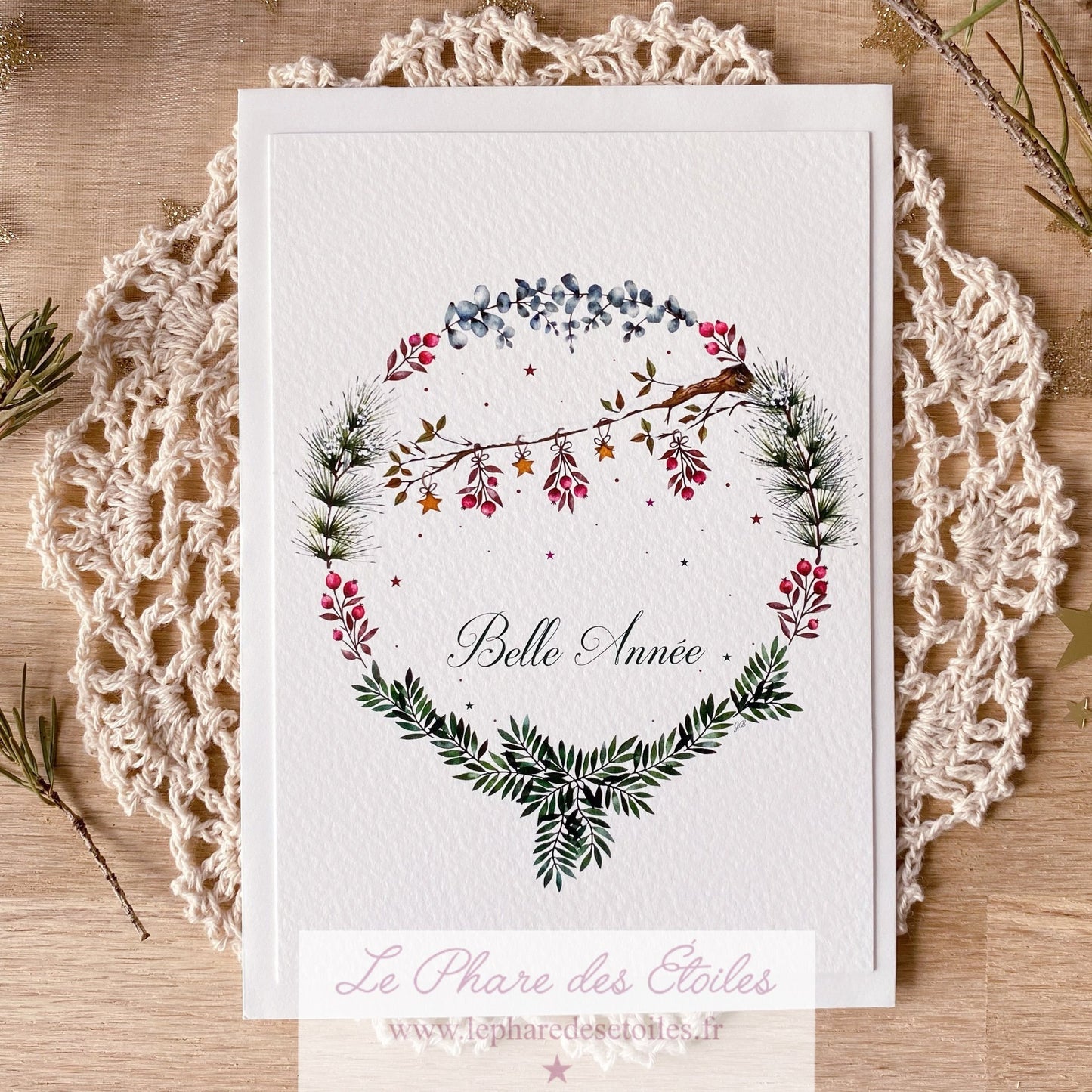 Couronne d'Hiver | Carte de Vœux + Enveloppe