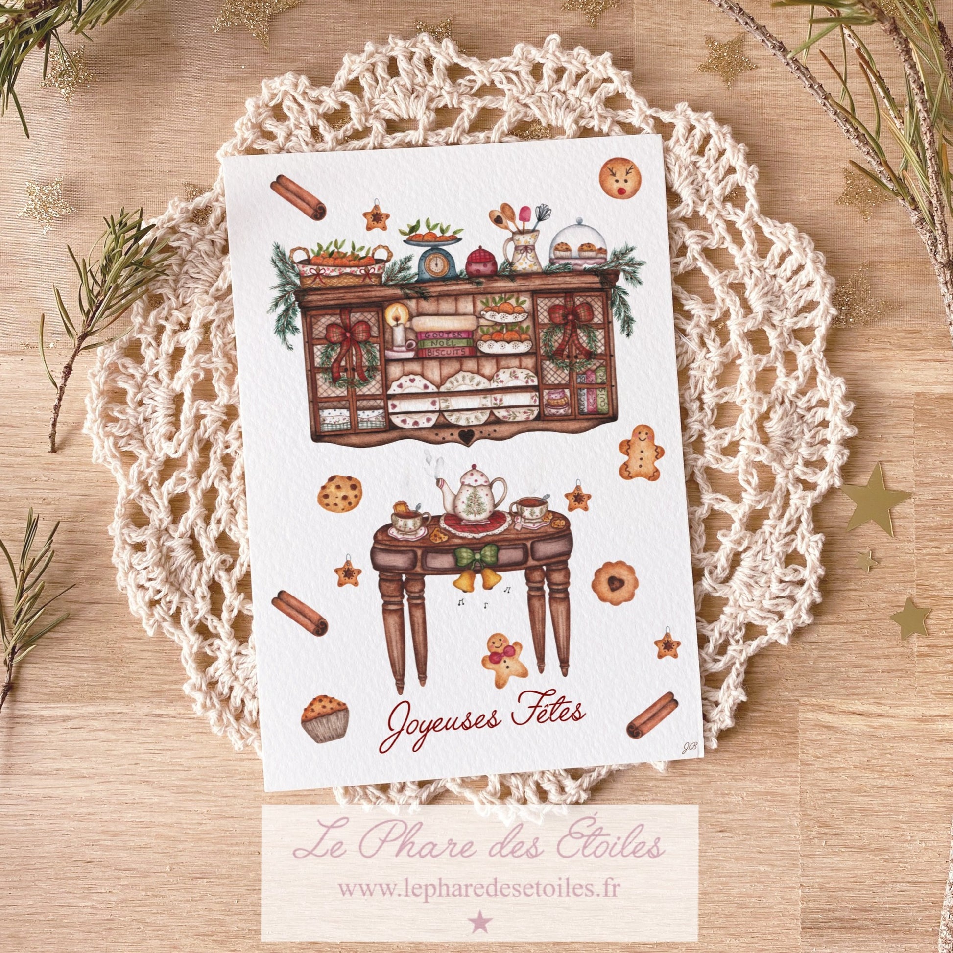 Carte de Vœux, goûter de noël www.lepharedesetoiles.fr 
