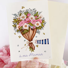 Charger l&#39;image dans la galerie, carte illustrée à l&#39;aquarelle bonne fête maman www.lephardesetoiles.fr
