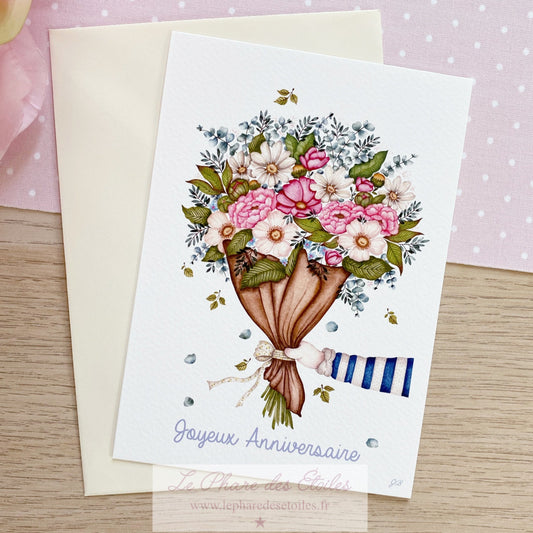 Bouquet de Printemps | Carte Joyeux Anniversaire