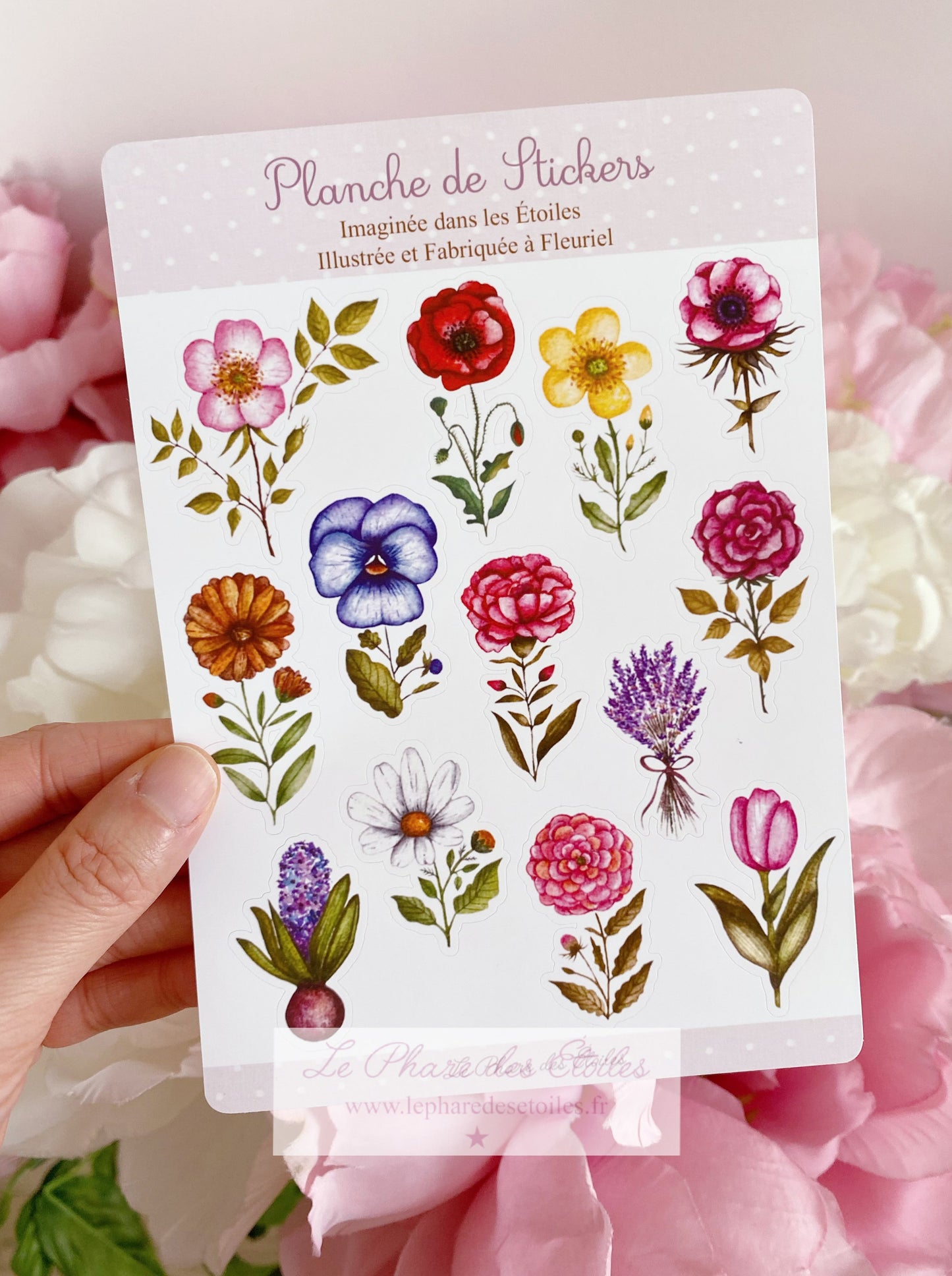 autocollants fleurs planche de stickers www.lepharedesetoiles.fr