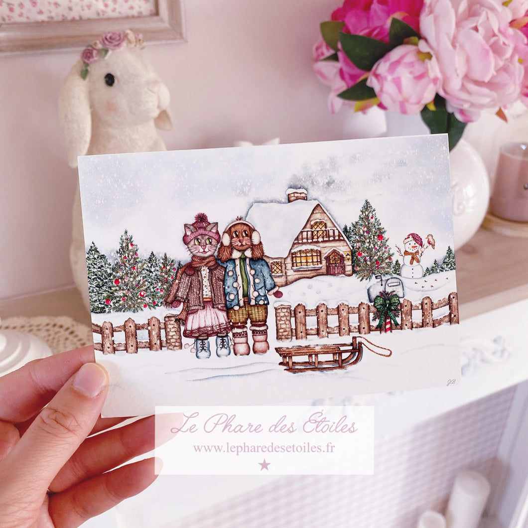Un Amour à Noël | Carte Illustrée